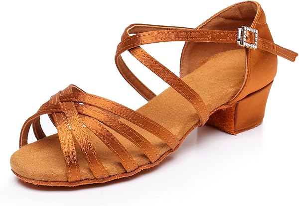 Scarpe da Ballo Latino Professionali per Le Donne Tacchi Bassi 3.5cm per Ragazze ChaCha Salsa Jazz Ballroom Scarpa da Ballo per Principianti Pratica - 1