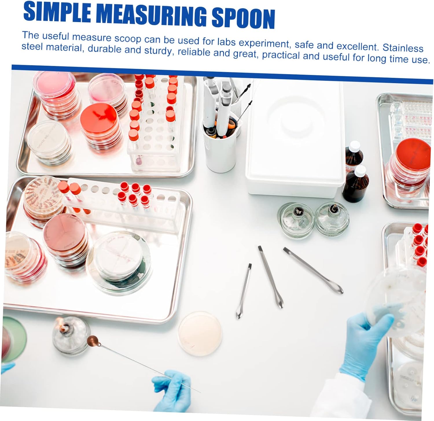 12pcs Stainless Steel Measuring Scoop Experiment Measuring Spoon Tool for Labs Smooth Surface for Chemistry and Lab Use Sampling Spoons for Professional Personal Applications