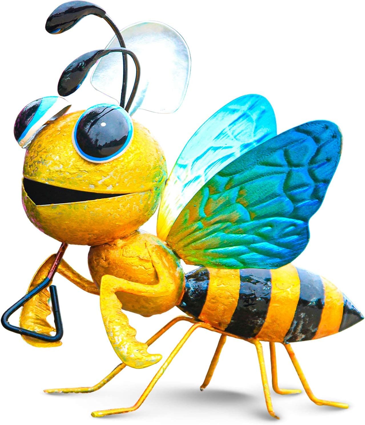 Bumble Bee Decoration - Metal Yard Art - Fun Outdoor Fall Decoration - Metal Honey Bee Garden Statue - Whimsical Garden Decor. Great Gift for Beekeepers