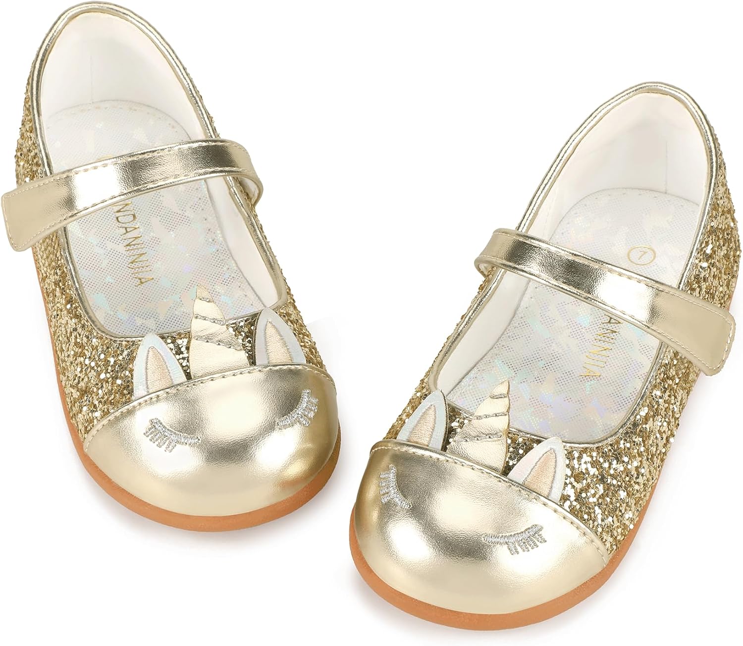 PANDANINJIA Toddler Girls Dress Shoes Mary Jane Ballet Flats