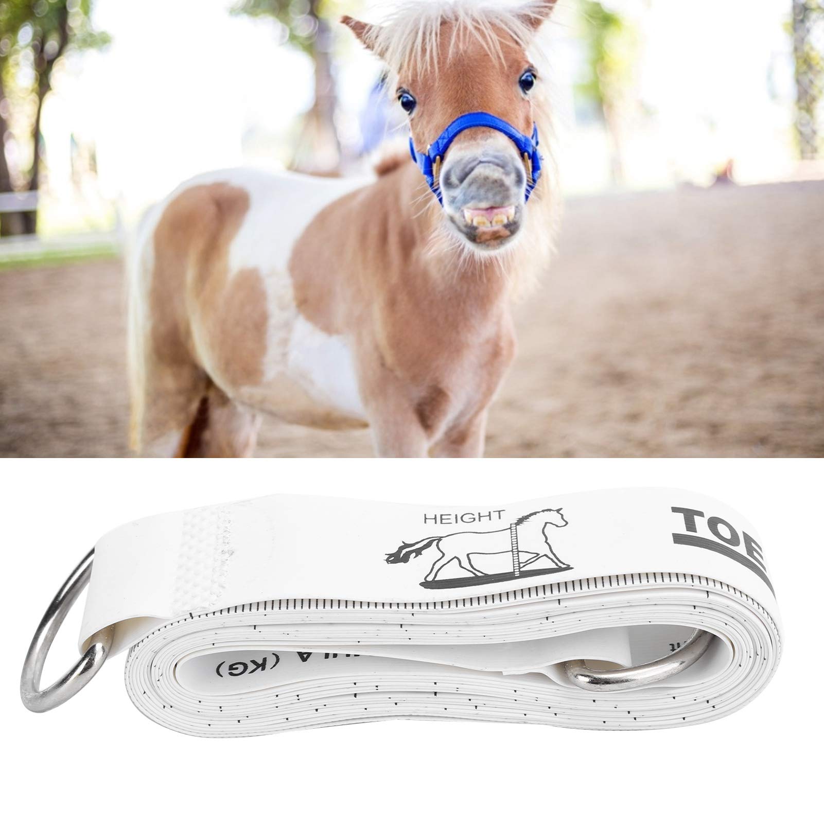 Klanata Horse Height Measure Tape, Dual Scale Measuring Stick with Weight Estimation, PVC & Fiberglass Construction for Accurate Equine Measurements (Up to 21.1 Hands)