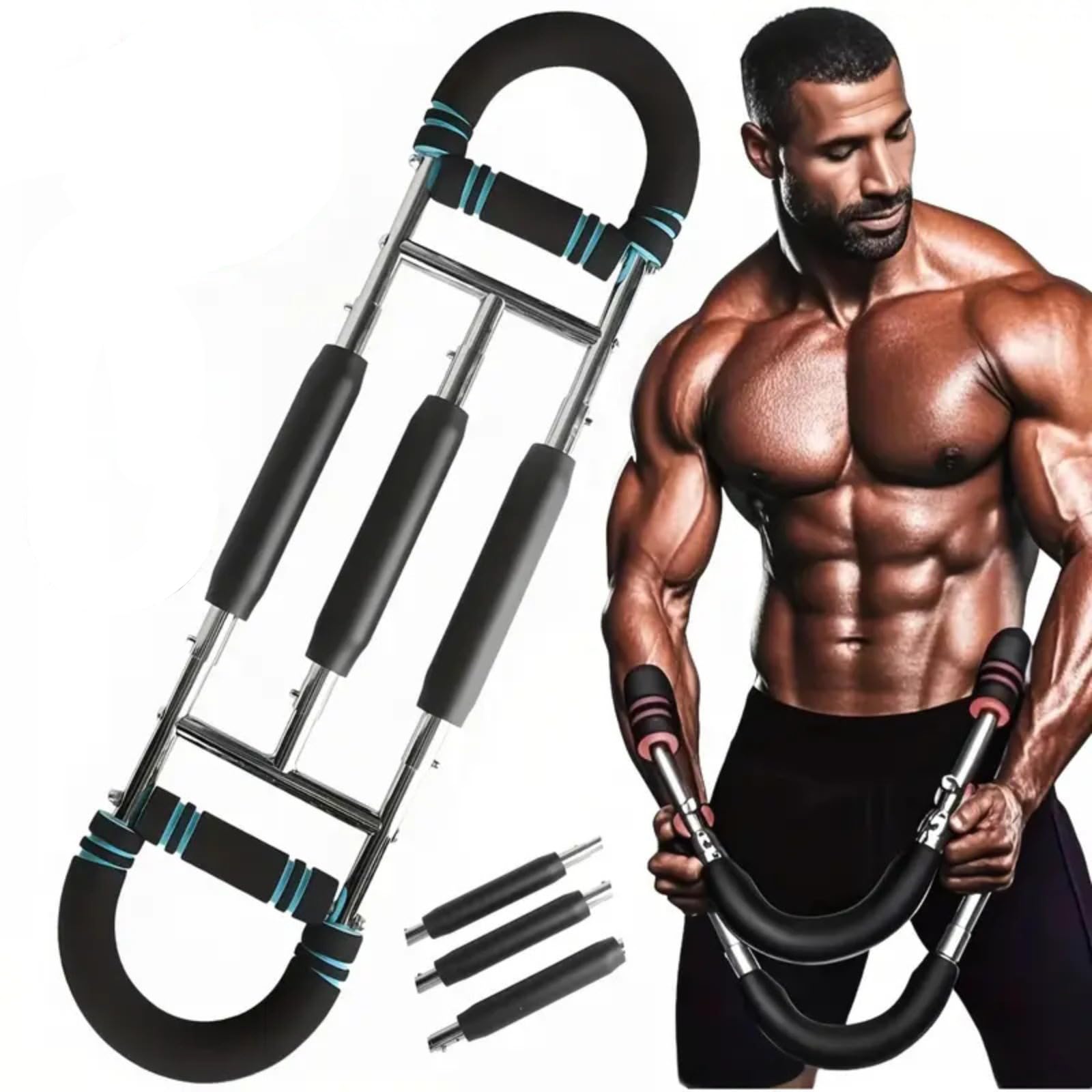 VOORDEEL™ Adjustable Arm Strength Trainer for Men & Women – Upper Body Workout Machine with Steel Springs, Foam Grips & U-Handle-image-28