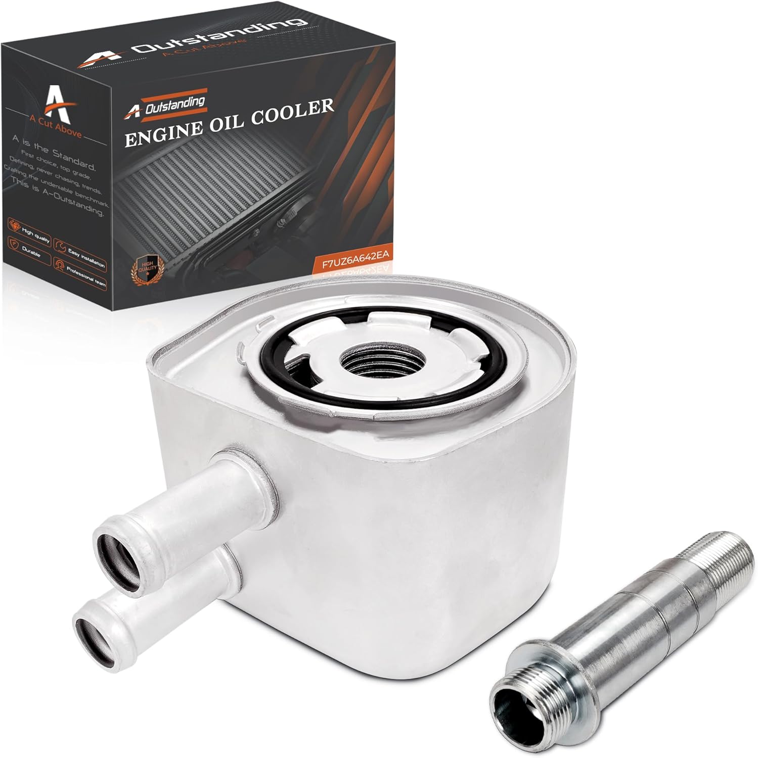 Engine Oil Cooler Compatible With Ford E-150 E-250 E-350 Econoline 1997-2002 5.4L V8 6.8L V10 Engine Replace# F7UZ6A642EA