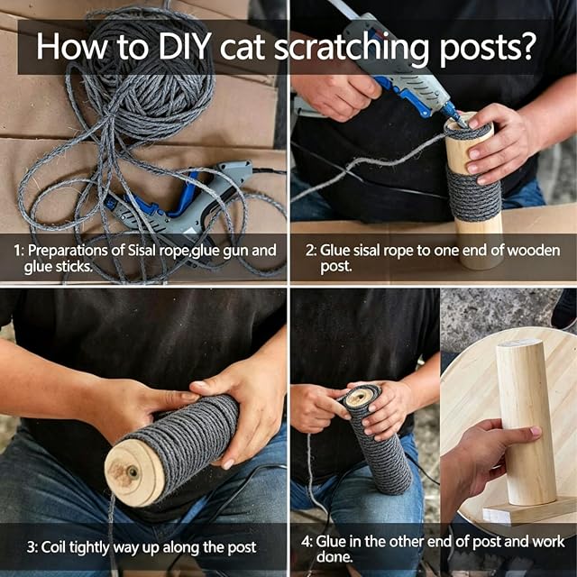 Foto 4 de 7 de Cuerda de sisal 6mm para Gato Raspador Repare y reemplace el Poste rascador Cat
