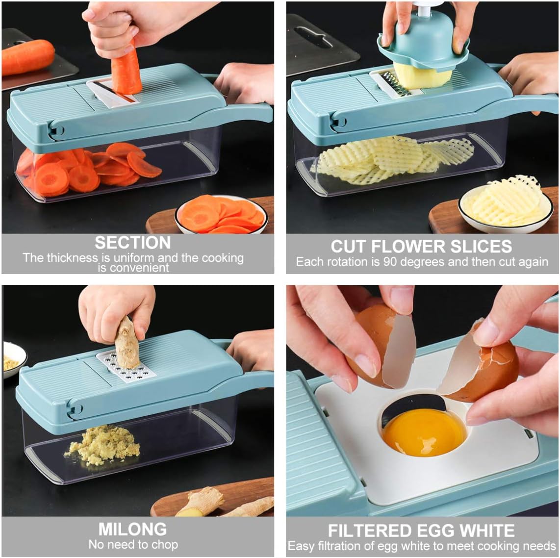 Ciieeo Multi-purpose Vegetable Chopper Slicer Grater Egg Separator Stainless Steel Plastic Protectors Quick Cooking