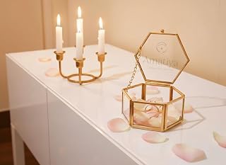 Amatiya Decorative Hexagon Clear Glass Jewellery Ring Gift Box (8cmx8cmx5cm) Price In India