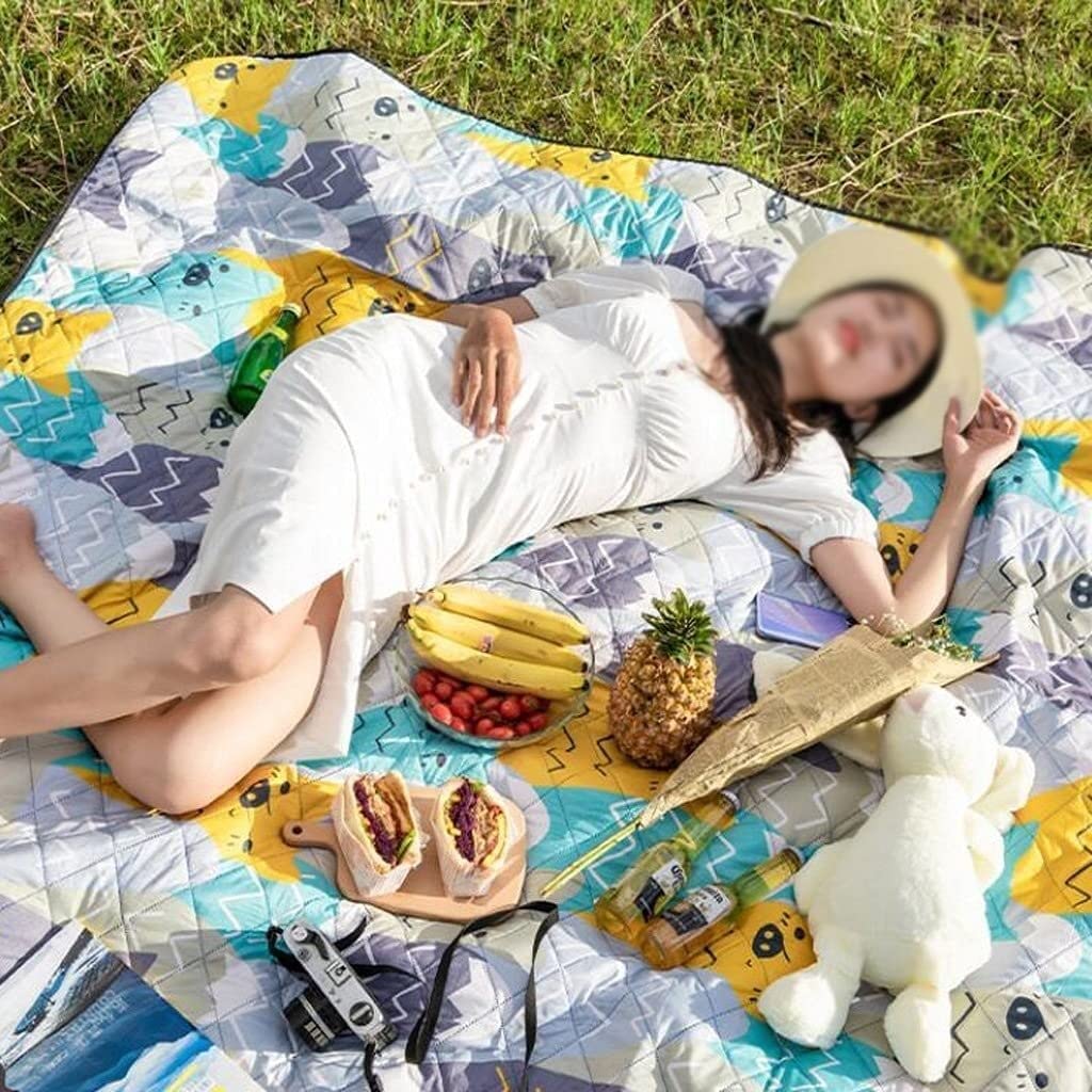 Koc Piknikowy Mata Piknikowa Zagęścić Koc Plażowy Wielofunkcyjny Koc Piknikowy Wodoodporna I Odporna Na Wilgoć Mata Piknikowa Koc Plażowy Do Parku(Large)