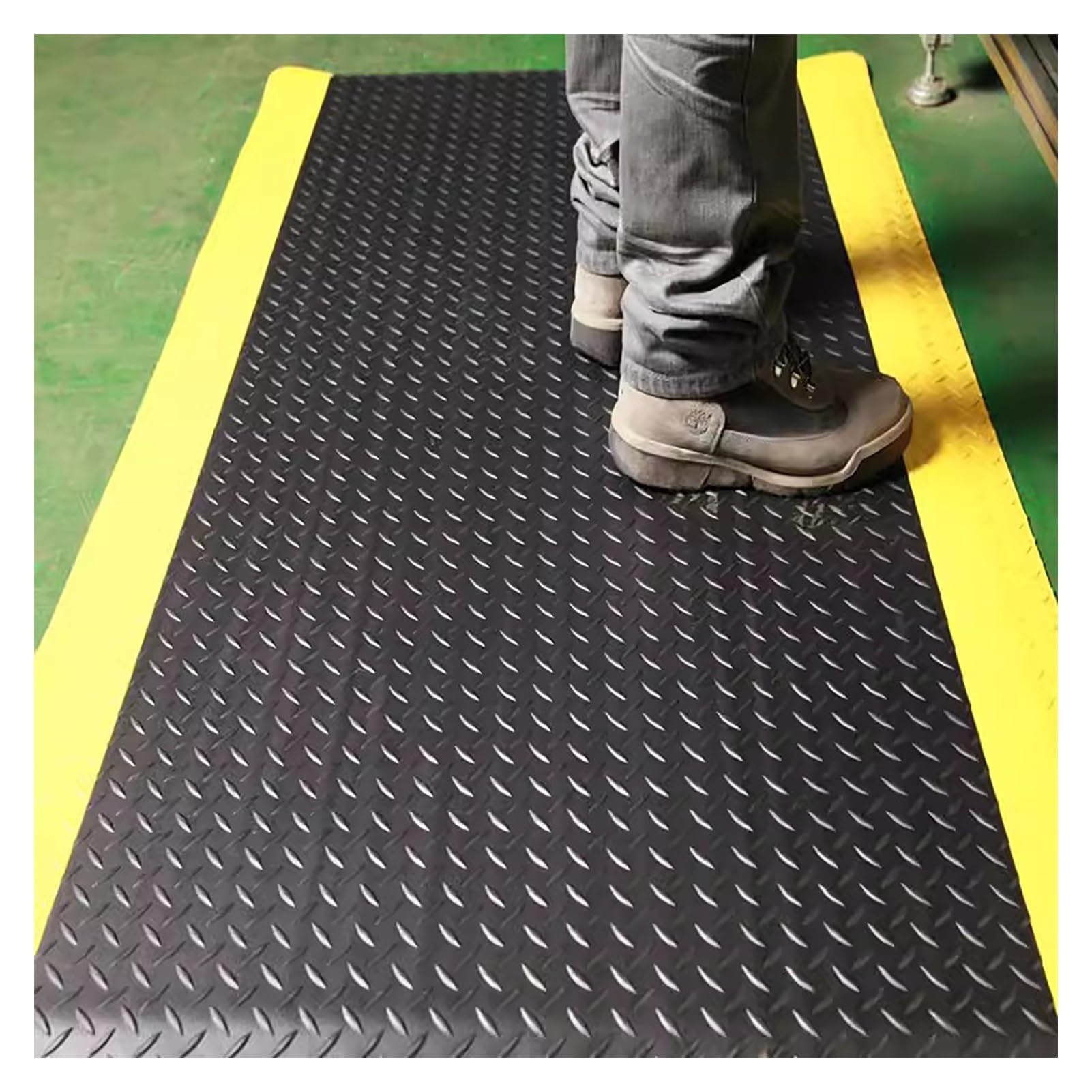 Mata antyzmęczeniowa z PVC, antypoślizgowa gumowa mata podłogowa, wodoodporna mata stojąca, gruba mata podłogowa 20 mm do fabryk, dywan komercyjny. Czarny-50 x 80 cm
