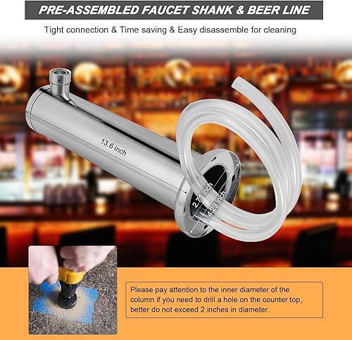Miniatura 4 de Torre Kegerator Grifo de cerveza de un solo grifo Torre de cerveza, torre de faceta de cerveza, dispensador de grifo de cerveza Torre de acero