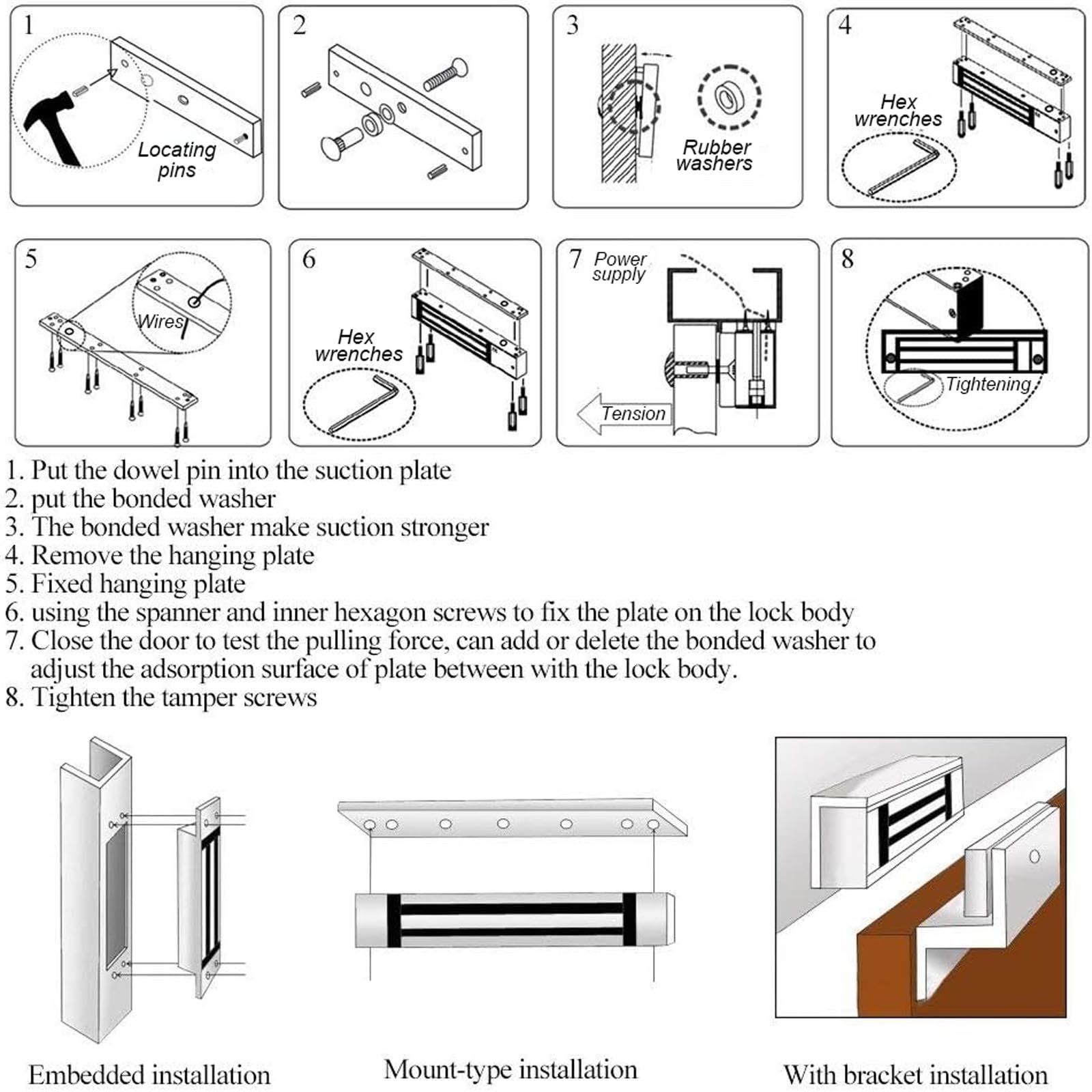 Cerradura magnética eléctrica de 12 V CC, 280 kg, fuerza de sujeción de 600 libras, incluye soporte de montaje ZL, para sistema de seguridad del hogar, adecuado para puerta de madera/metal/vidrio