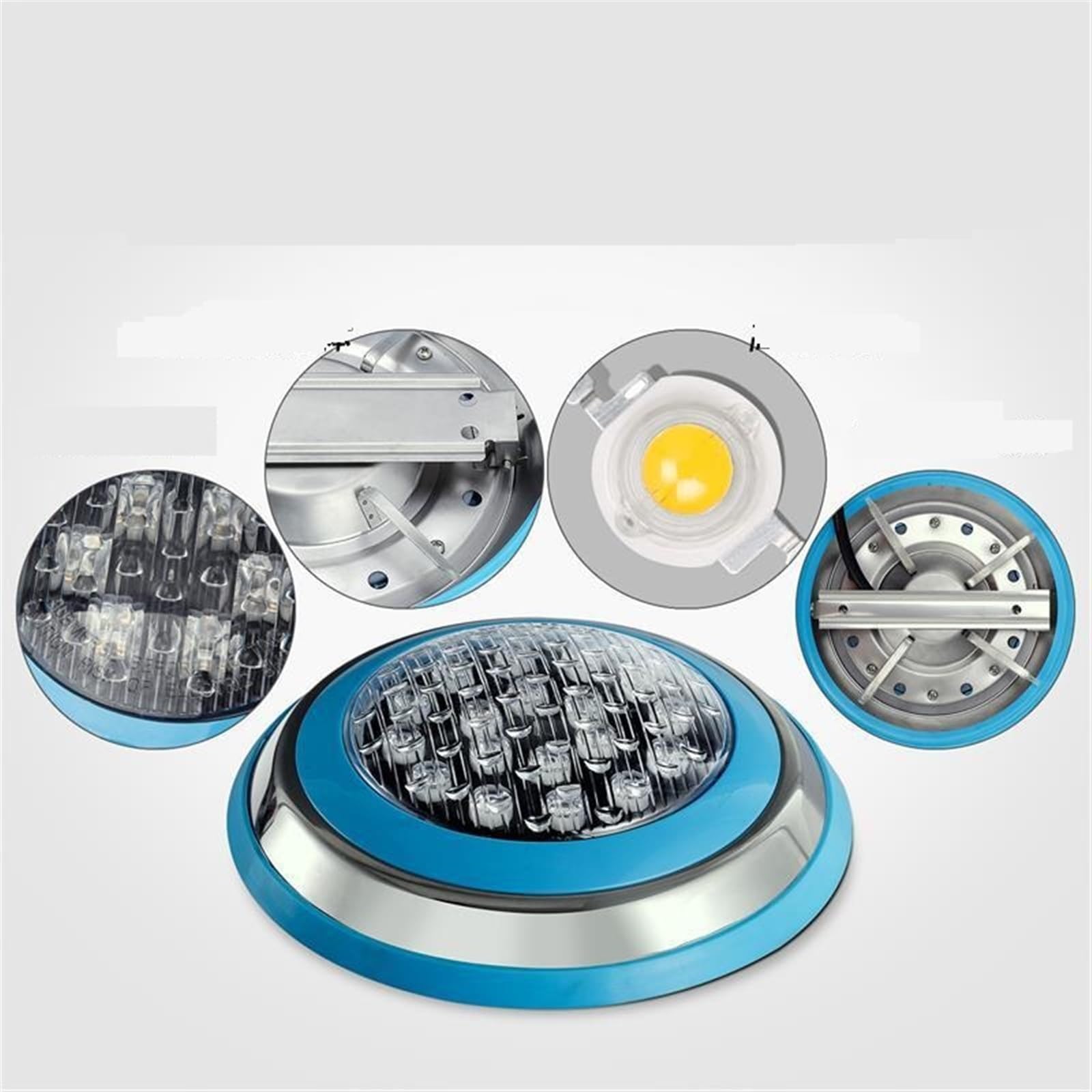 Światła Basenowe, Lampa do basenu Kolorowa dioda LED ze stali nierdzewnej montażu na ścianie Oświetlenie niskonapięciowe 12 V Zdalne sterowanie Wodoodporna lampa(Warm White,9W 230 * 48mm)