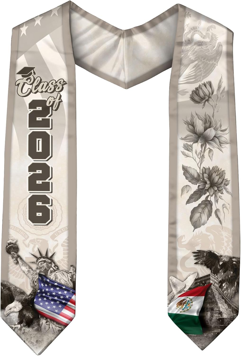 Mexican American Flag Sash 2026, Mexican Graduation Sash, Mexico Graduation Stole