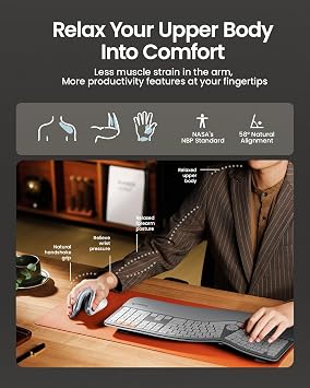 ProtoArc EM11 NL Bluetooth Vertical Mouse with XK04 Foldable Bluetooth Keyboard