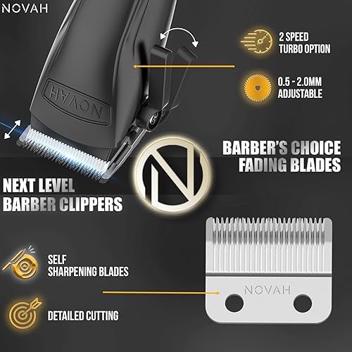 Miniatura 2 de Novah - Cortadora de pelo profesional para hombres, cortadora de pelo eléctrica inalámbrica para hombre, kit de corte de pelo para peluqueros