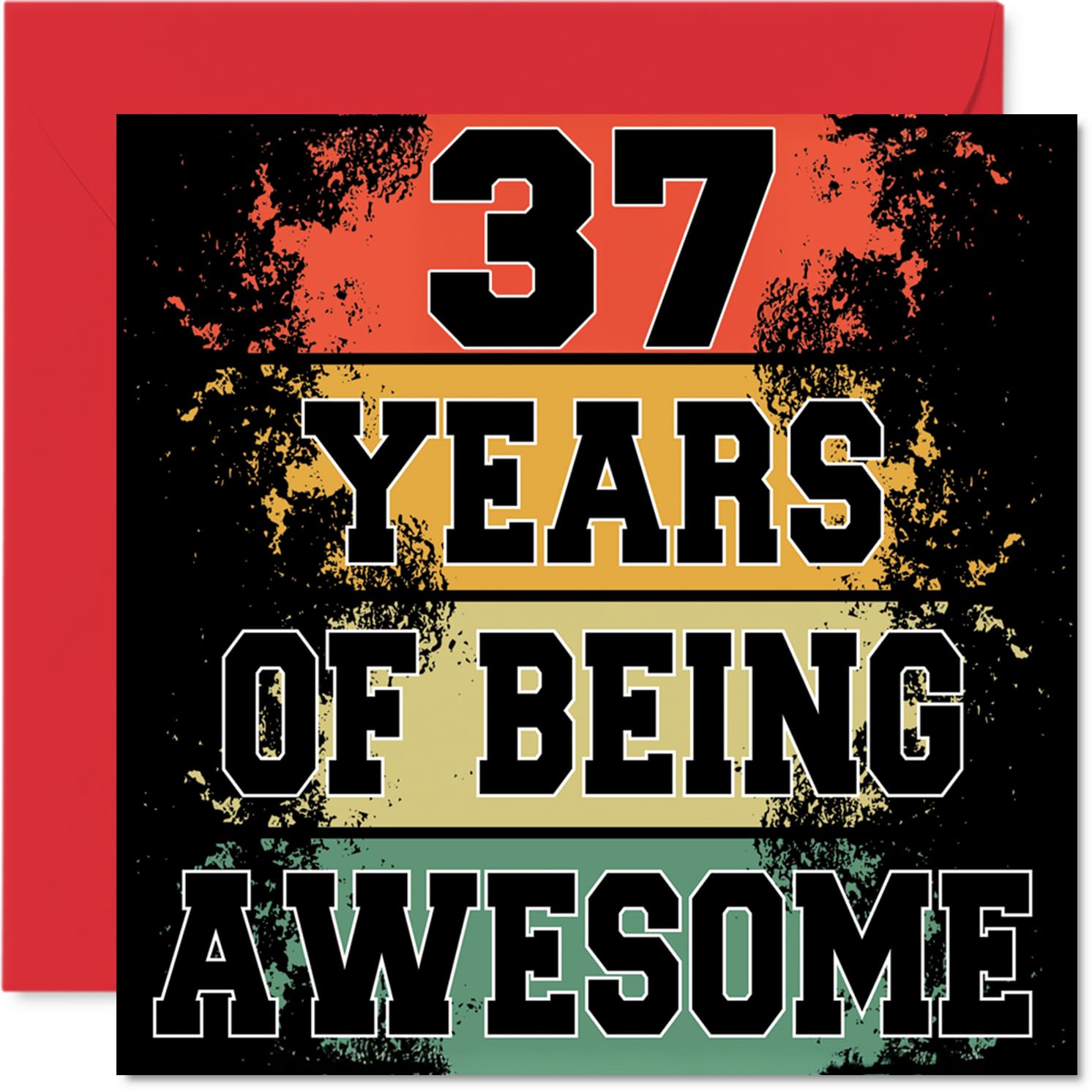 37th Birthday Cards for Women Men - Being Awesome - Happy Birthday Card for 37 Year Old Woman Man Daughter Uncle Niece Wife, 145mm Bday Greeting Cards
