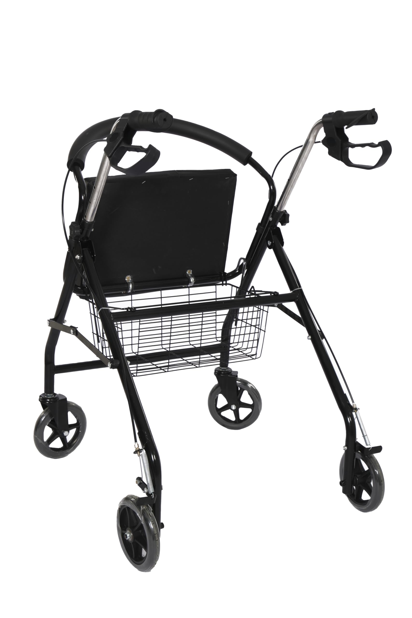Ultralight Składany Walker Rollator z kołami, hamulcami, Koszem i ergonomicznym siedziskiem dla osób starszych, 4 koła hamulcowe, Europejska marka CE