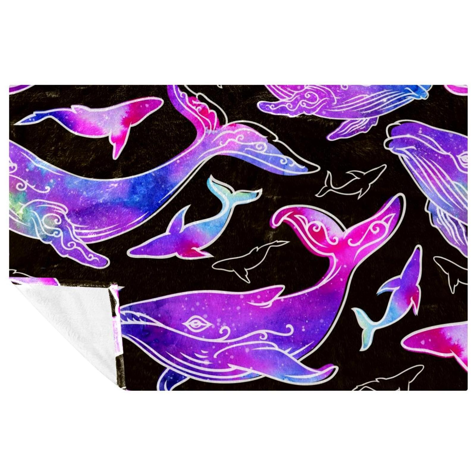 Baleines de violet étoilé couverture douce contre le froid sur le canapé
