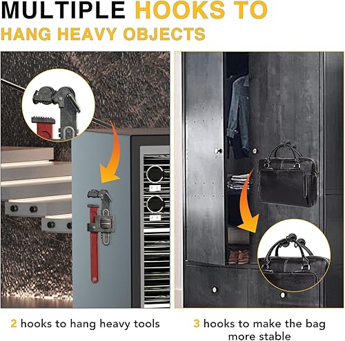 Vista 121 de Diymag Ganchos magnéticos, resisten 80 lb, 20 unidades, neodimio de tierras raras fuertes para colgar, colgador magnético para cortina, hogar, Negro