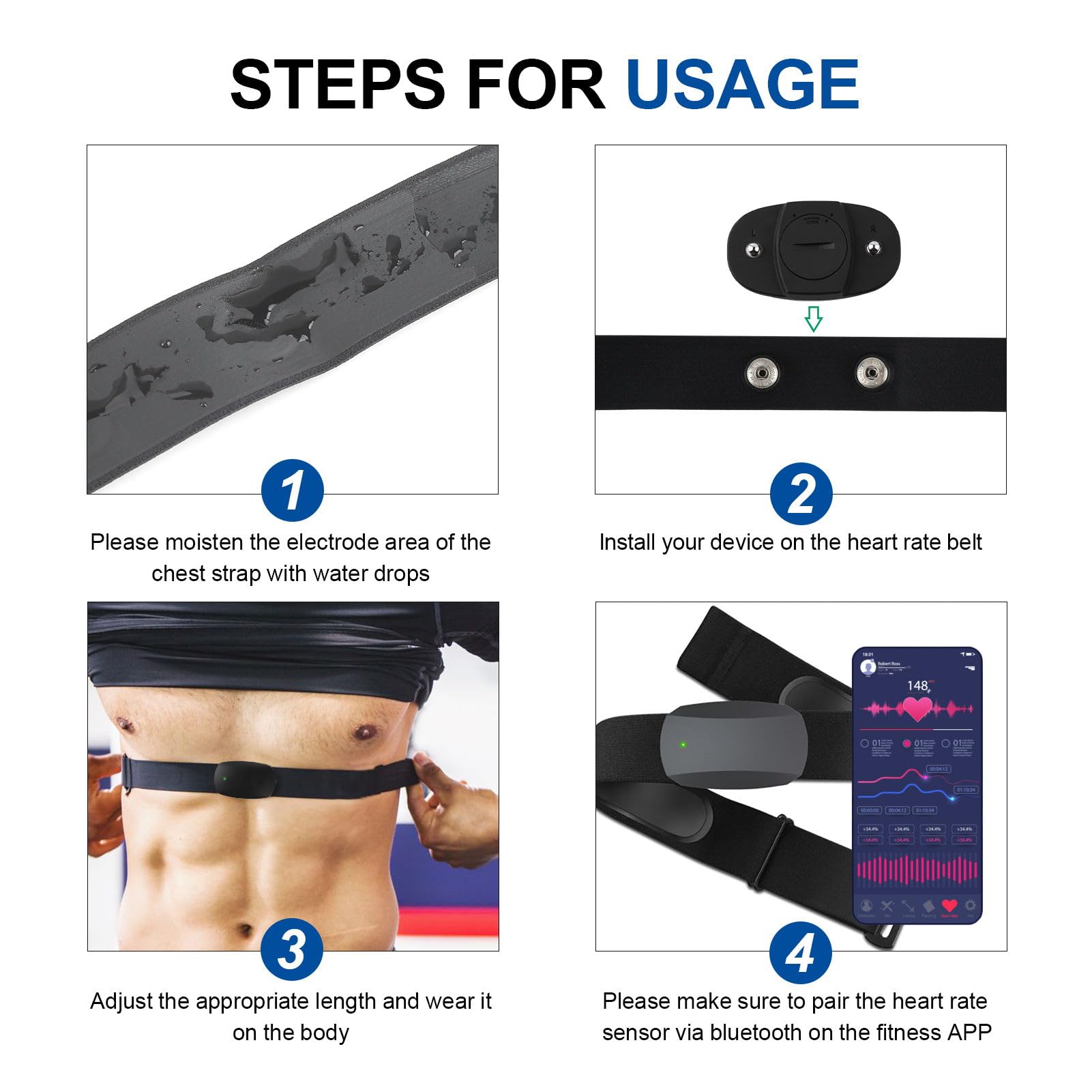 Fascia Elastica Regolabile (70 cm a 105 cm) per Compatibile con Garmin, Wahoo, Polar H10 H9, Coospo, Magene, Bryton, LIVLOV, Fascia per Cardiofrequenzimetro
