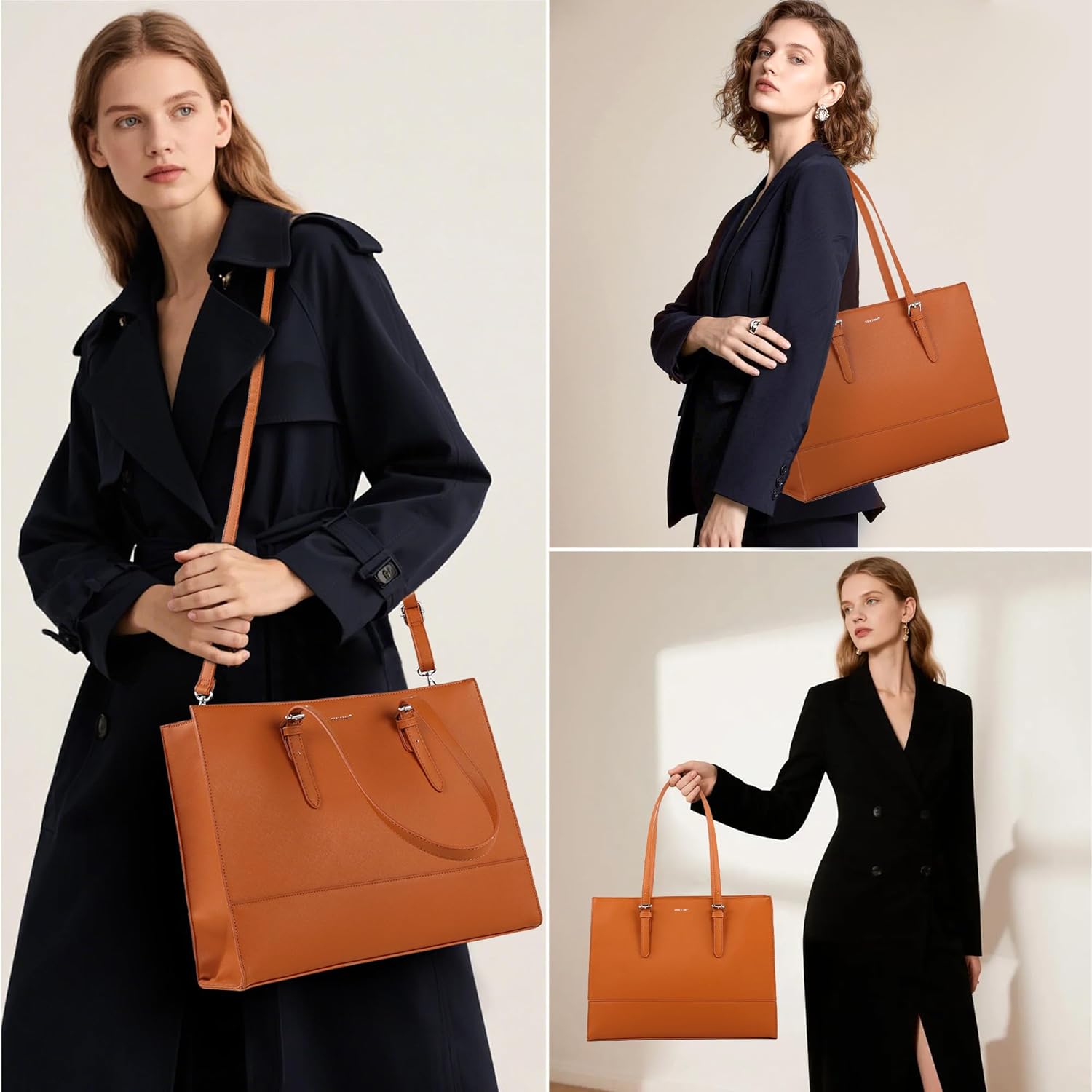 TANTOMI Laptop Tote Bag for Women, 15.6 Inch Work Bag Computer Business Shoulder Bag Office Briefcase Purse and Handbag