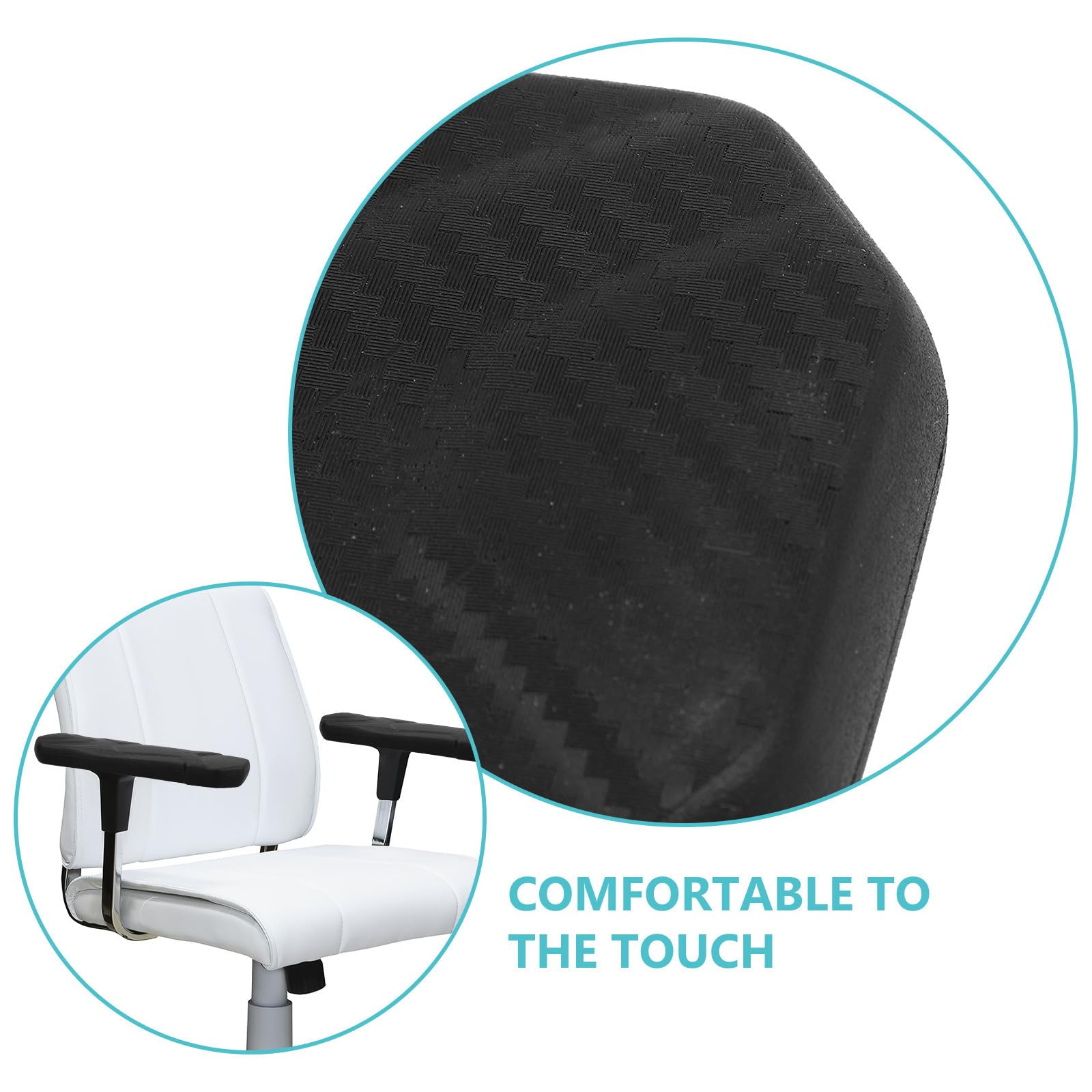 NOLITOY Almohadillas Protectoras y Gaming para Sillas de Escritorio de Silla de Oficina de Repuesto 2 Piezas en Material PU y Plástico Negro y Reemplazables para Reposabrazos