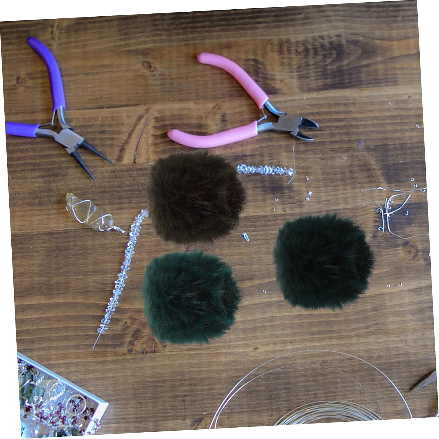 OSALADI 37Pcs Faux Fur Pom Poms Decorative Simulation Fur Balls for DIY Crafts Hats Shoes and Luggage Decoration for Accessories