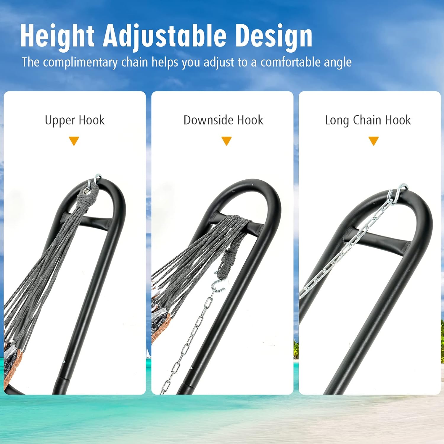 Giantex Universal 2 Person Hammock Stand Only, Heavy Duty Steel Hammock Frame Fits 9-13 Ft Hammock, 450LBS Capacity, Multi-Use Hammock Stand for Indoor Outdoor Yard Patio Deck