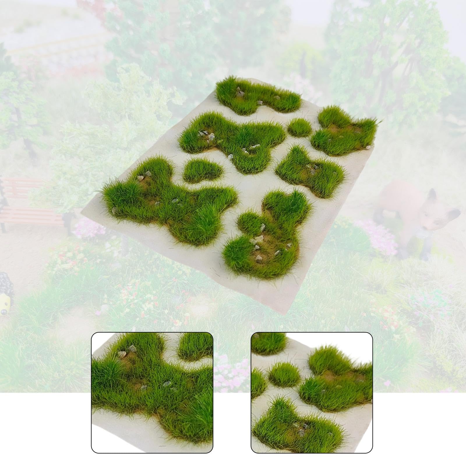Grasbüschelmodell, Mini-Landschaft, DIY, Simulationsgrashaufen für 1:35, 1:64, 1:72, 1:87, Feengarten-Diorama-Layout, Frühlingsgrün