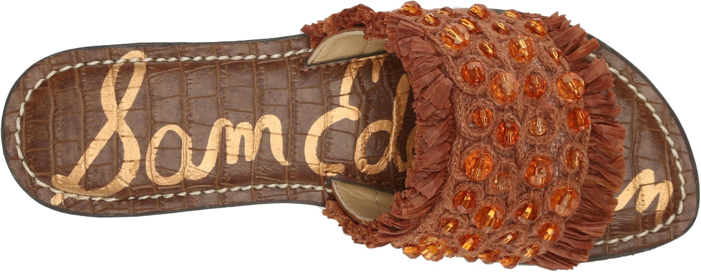 Amazon.com | Sam Edelman Gladys Flat Sandal Cuoio Raffia 6 Medium