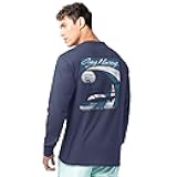 Guy Harvey Men’s Long Sleeve Lightweight Cotton Fishing Graphic T-Shirt
