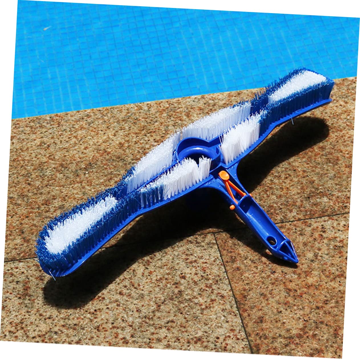 Brosse Bleus Piscine pour 20 Pouces en Plastique à Poils | Brosse Robuste en Aluminium, Nettoyage Rigoureux des Parois Fond, Fête Estivale
