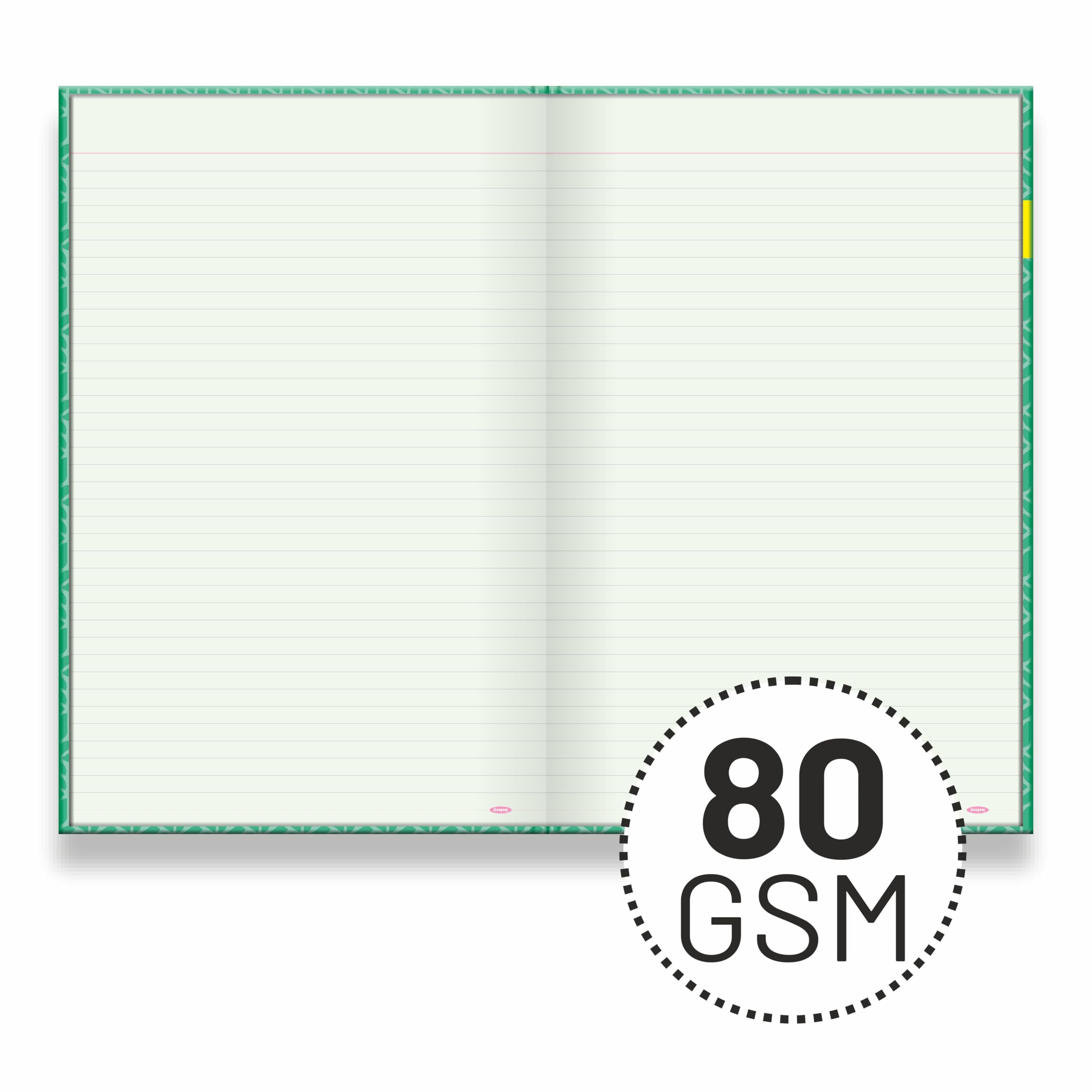 Anupam Victor - Libro contabile con copertina rigida, formato 34 x 21 cm, carta verde a riga singola, 70 g/m², 216 pagine, per studenti, negozi, uffici, magazzini e fabbriche