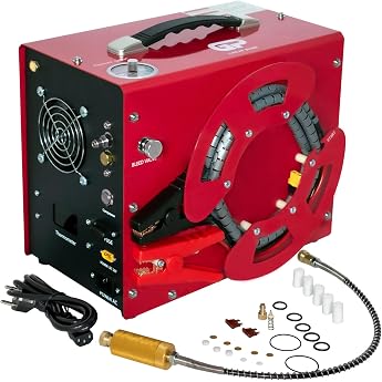 TUXING 4500Psi PCP Air Compressor, Built-in Converter/Water Oil Filter, Auto Stop, Unique Vertical + Portable Design with Wir