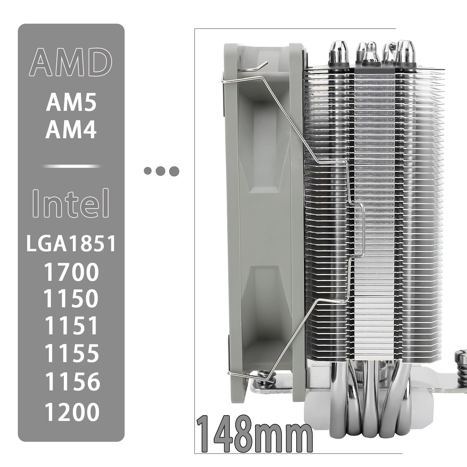 TR-Thermalright Assassin King 120 SE - Refrigeratore CPU con 5 tubi di calore, 1550 giri/min, ventola CPU silenziosa da 120 mm, per AM4/AM5, Intel LGA1851/1700/115x/1200, raffreddamento PC da 148 mm