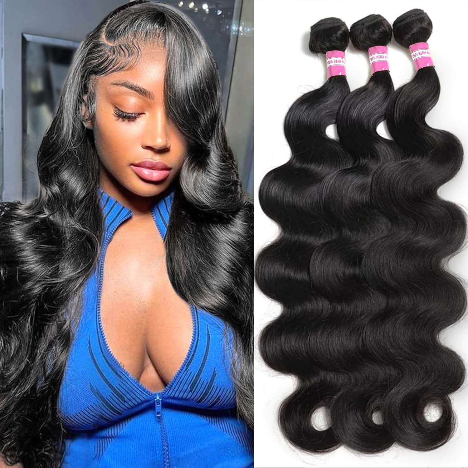 DMKEEP 12A Body Wave Hair Bundles 22 24 26 in 3 Bundles