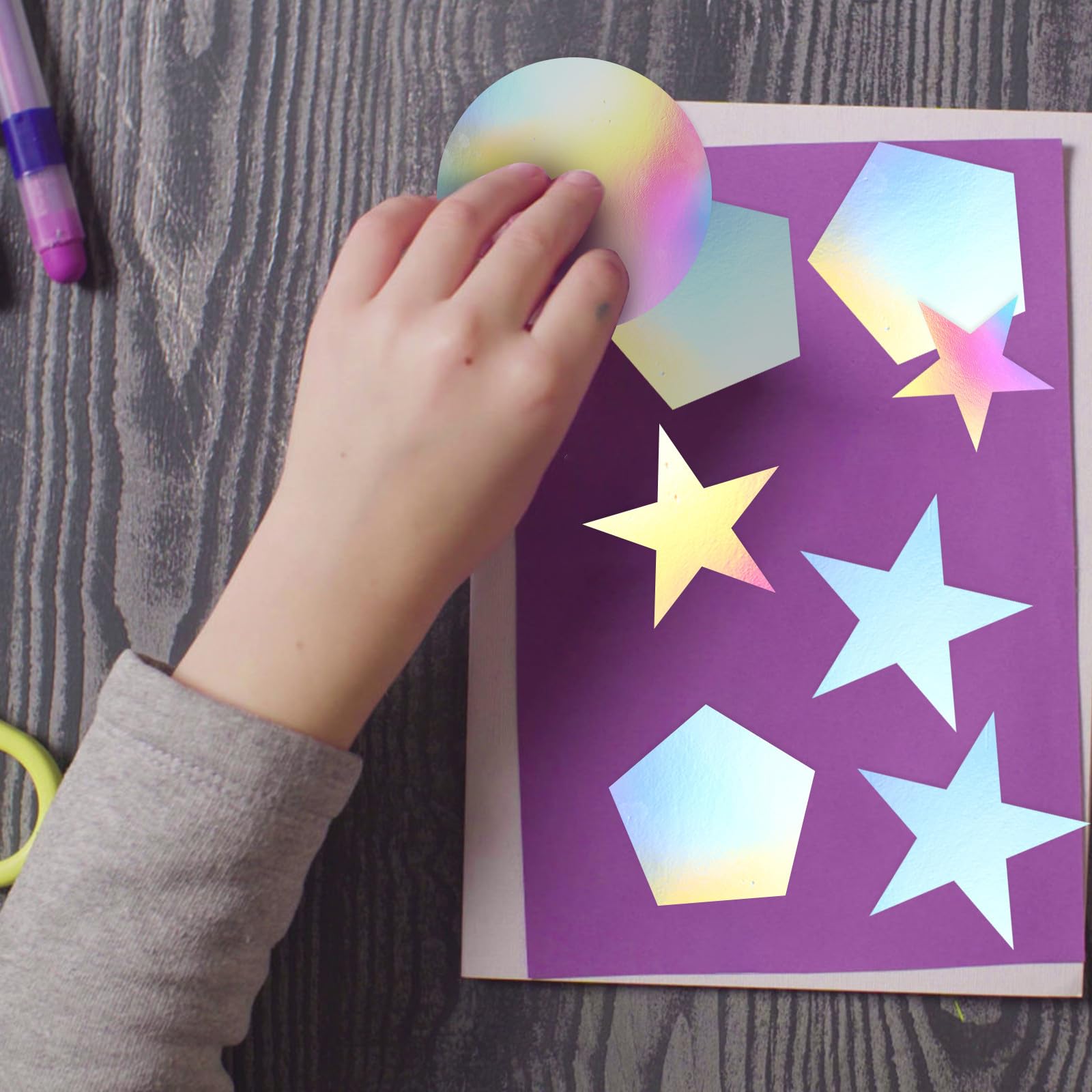 Healvian 50 Stück Bastelpapier aus Karton A4 Buntes Selbstgemacht Papier für Leichtes Dekopapier zum Basteln und Schulprojekte
