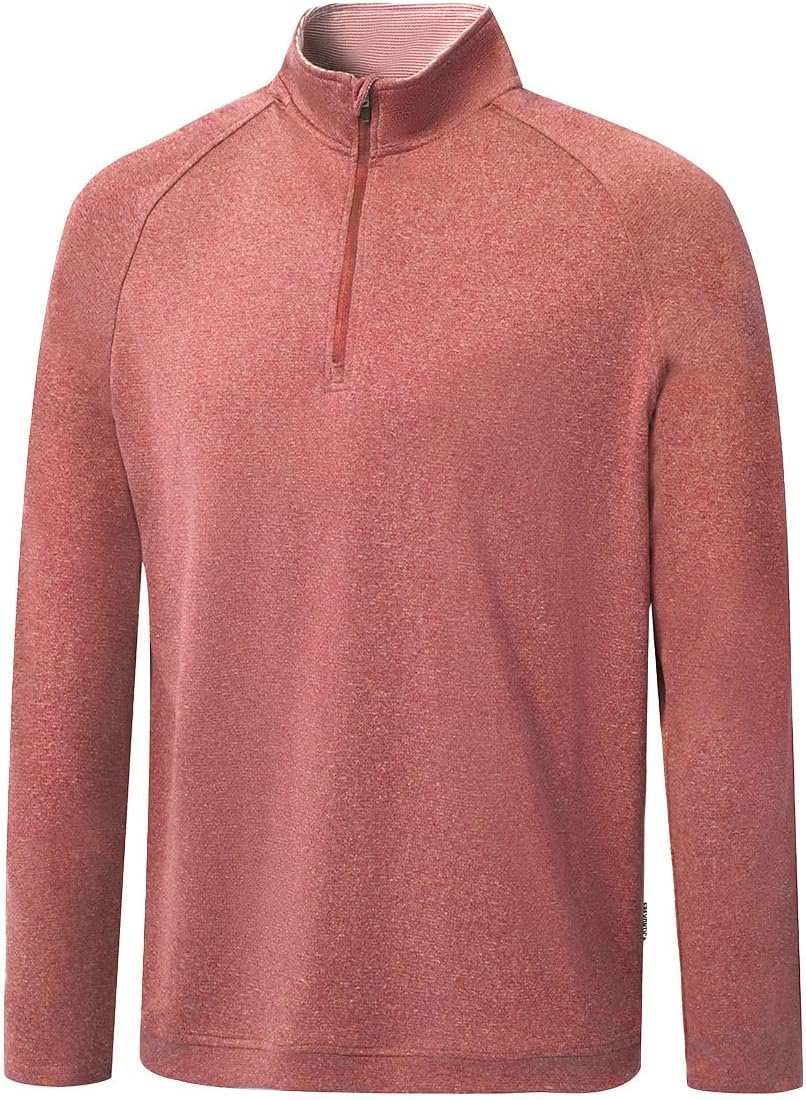 Quarter Zip Golf Pullover Men Dry Fit Long Sleeve Performance Wicking Mock Neck 1/4 Zip Mens Sweatshirt UPF 50+