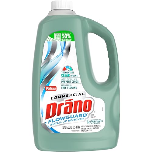 Drano FlowGuard Build-Up Remover, Enzymes Help Prevent Clogs, 60 oz, 1-Pack