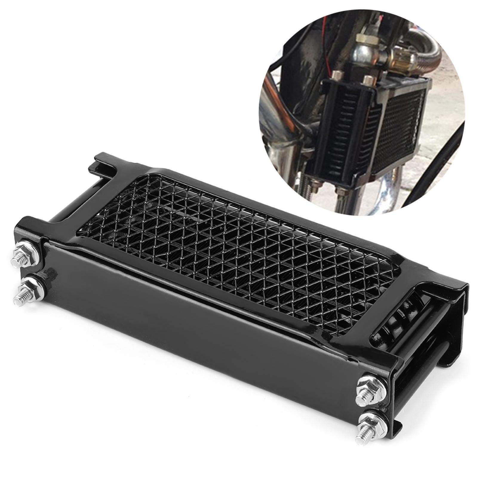 Radiador de motocicleta, enfriador de aceite del motor con kit de piezas de montaje apto para moto de 4 ruedas todoterreno ATV de 100 a 250 cc