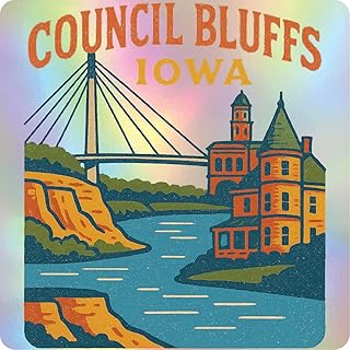 Council Bluffs Iowa Holographic Souvenir Vinyl Decal Sticker 4-Inch