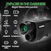 Vista 2 de Telescopio monocular digital infrarrojo monocular mejorado de visión nocturna para 100% oscuridad con zoom 8X 2000mAh batería recargable trípode 32