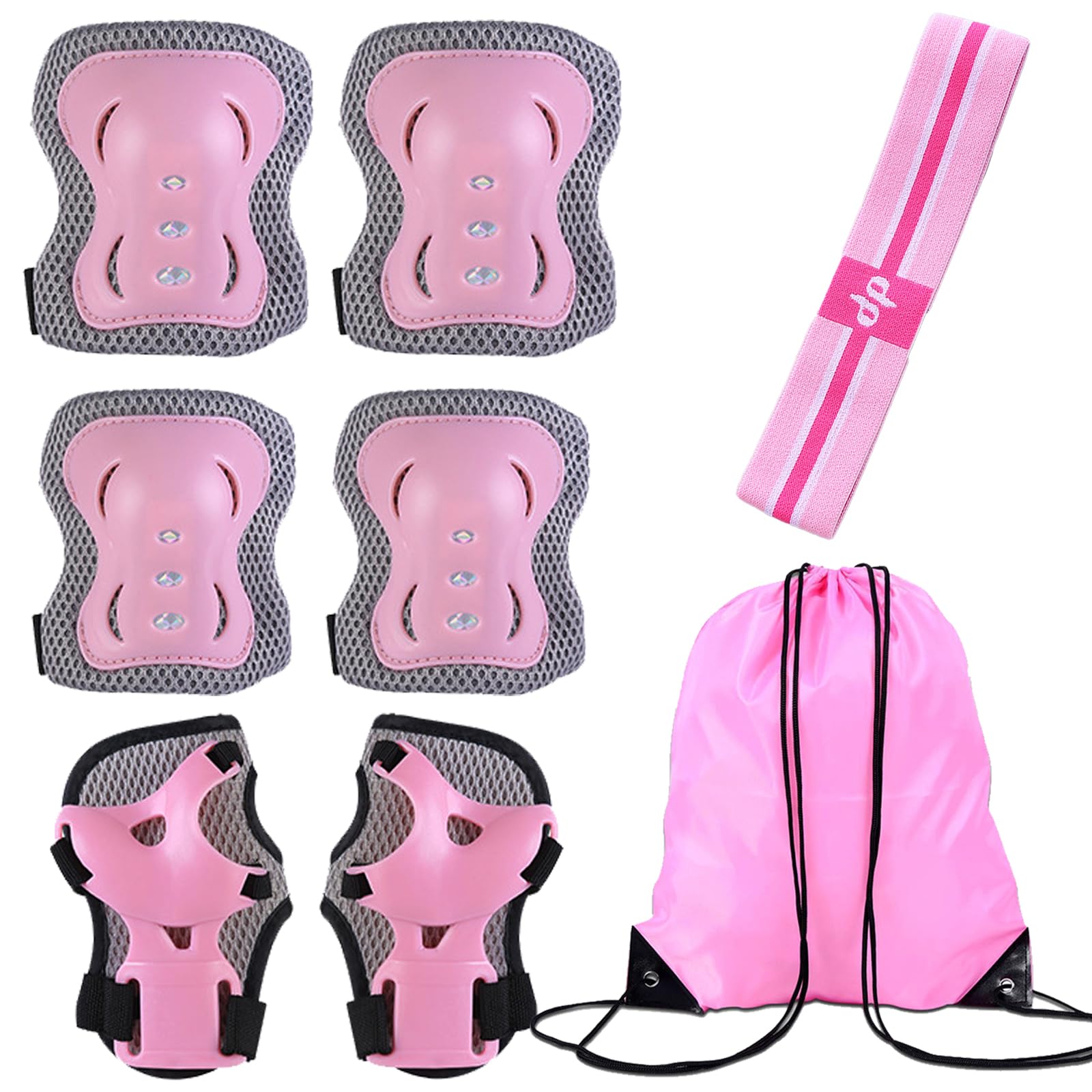 DKDDSSS 8 Pcs Knee Pads for Kids, Kids Knee Pads Elbow Pads Wrist Guards Set, Kids Protective Gear Set, for Girls Boys Roller Skates, Skateboard, Bike, Cycling Age 3-10 Years
