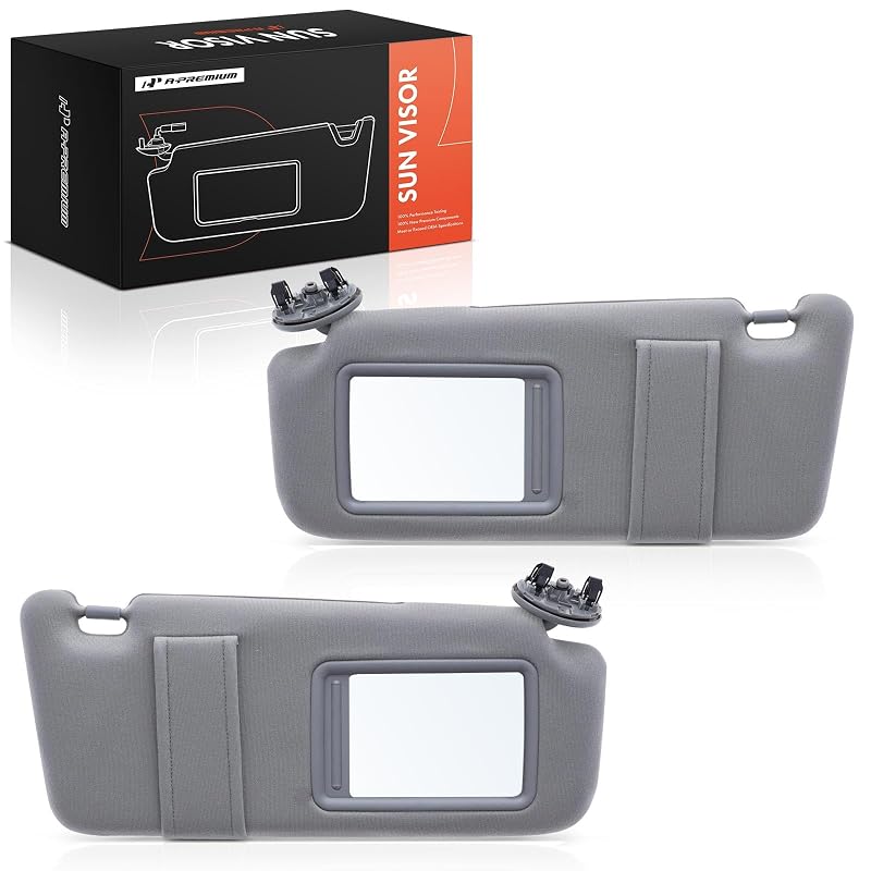 A-Premium Par de Para-Sóis Cinza com Espelho para Toyota Camry 2007–2011