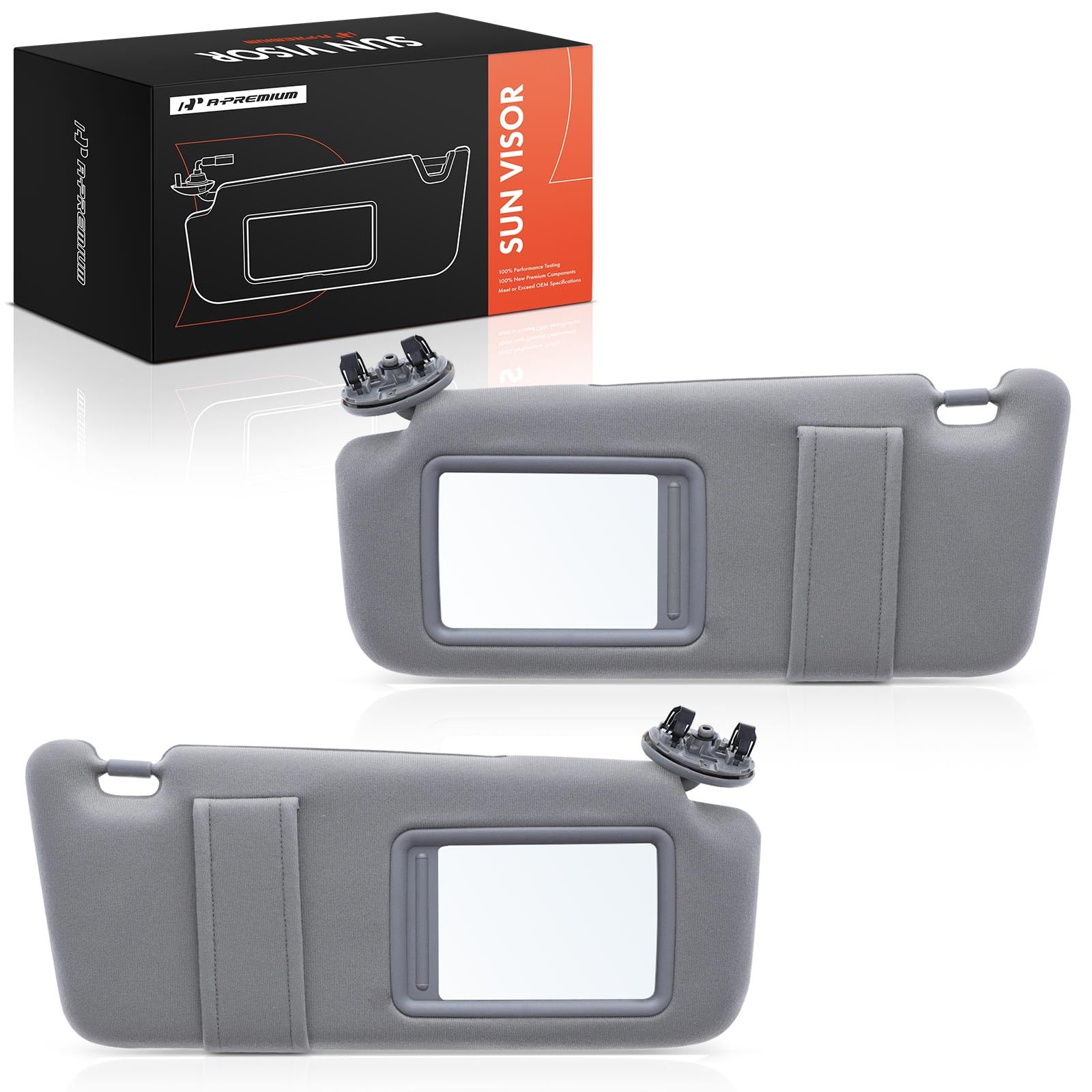 A-Premium Left & Right Sun Visor Compatible with Toyota Camry 2007 2008 2009 2010 2011, Driver & Passenger Side, with Mirror 2-PC Set