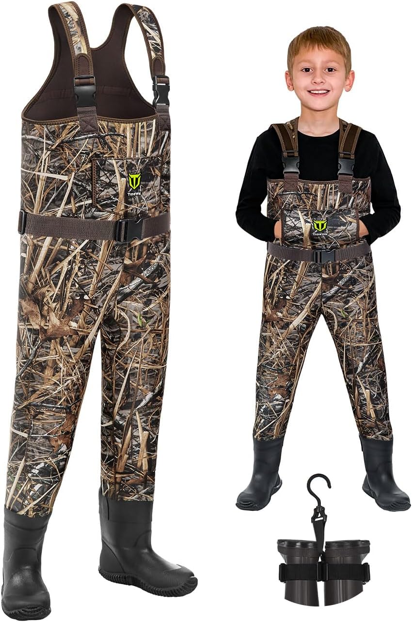 Chest Waders for Toddler & Children, Neoprene Waterproof Insulated Hunting & Fishing Youth Waders for Boy and Girl