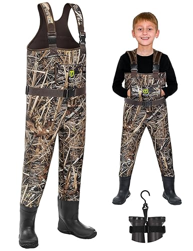 TIDEWE Chest Waders for Toddler & Children, Neoprene Waterproof Insulated Hunting & Fishing Youth Waders for Boy and Girl