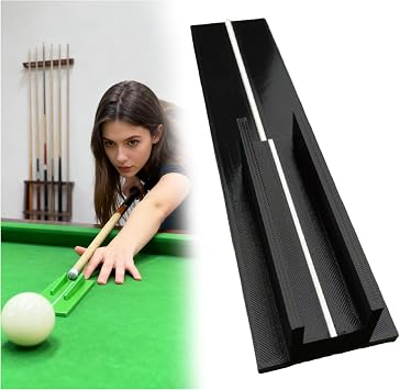 Billiards Stroke Trainer - Aiming Practice Cue Straight Exerciser for Stance Eye Line Stroke Correction, Durable Resin Pool Training Aid Compatible with Pool Snooker etc. Black