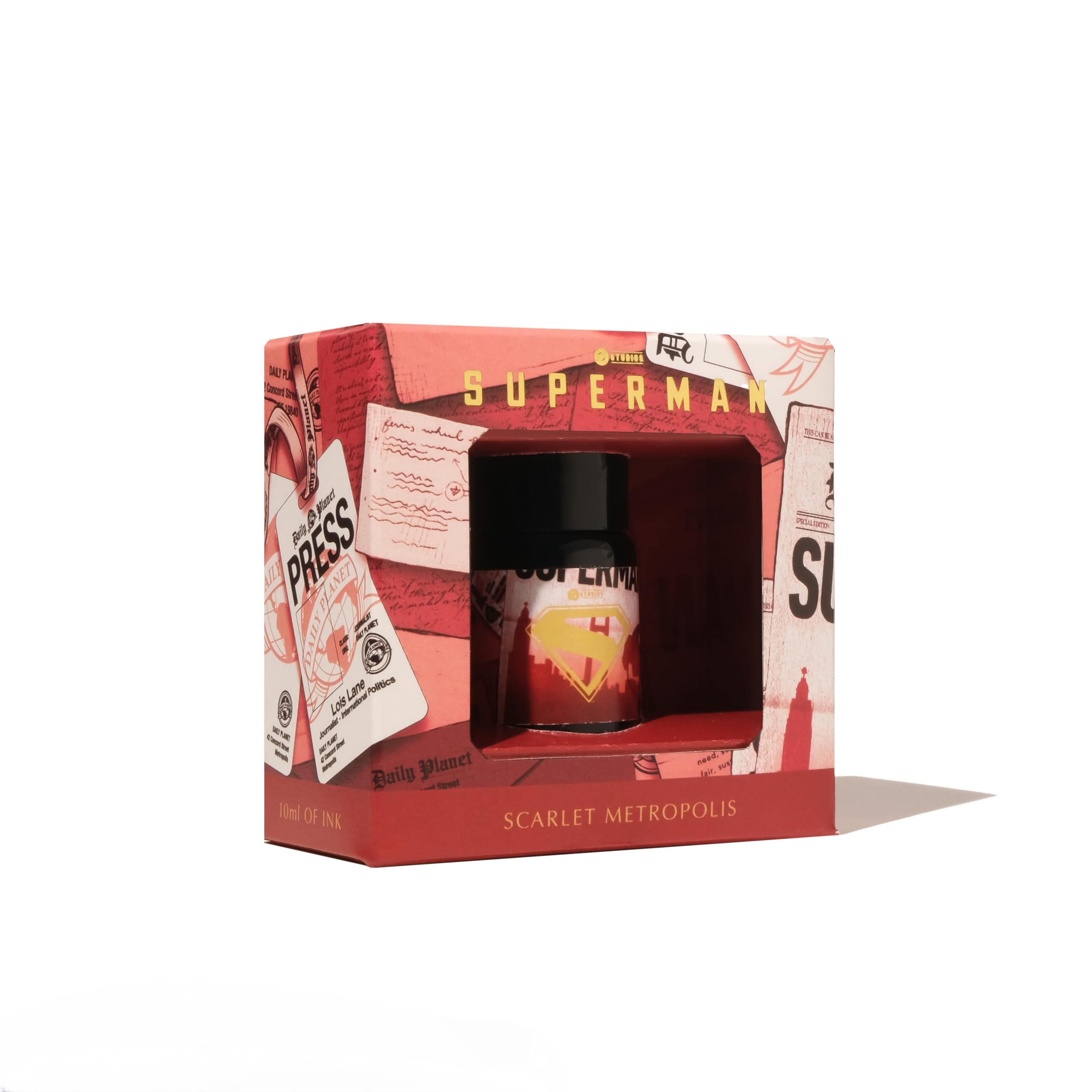 Ferris Wheel Press, Official Licensed, Warner Bros. Discovery, Superman Special Edition, Fountain Pen Ink, Scarlet Metropolis, 10ml