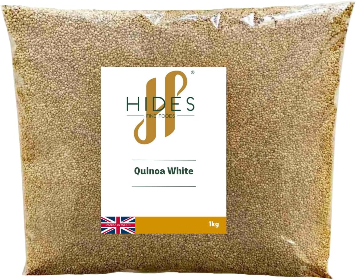 Hides Fine Foods - Quinoa White 1kg - GMO Free - Suitable for Vegetarians - Soups - Casseroles - Curries - Salads - High Fibre - Good Source of Antioxidants