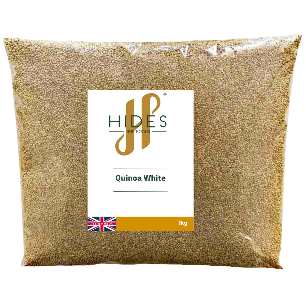 Hides Fine Foods - Quinoa White 1kg - GMO Free - Suitable for Vegetarians - Soups - Casseroles - Curries - Salads - High Fibre - Good Source of Antioxidants